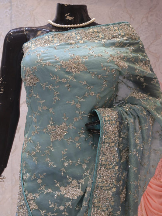 “The Columbia Blue” Premium Designer Saree