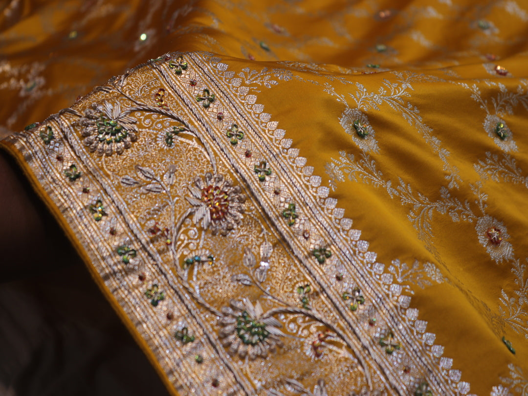 “The Golden Yellow” Premium Banarasi Silk Saree