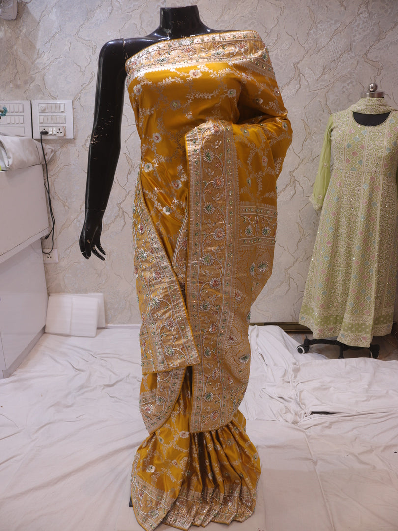 “The Golden Yellow” Premium Banarasi Silk Saree