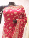 “The Rouge Pink” Premium Banarasi Chiffon Saree