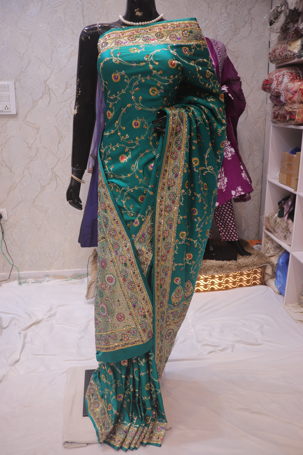 "The Persian Green" Premium Banarasi Silk Saree