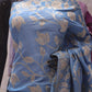 "The Light Steel Blue" Banarasi Dupian Silk Saree