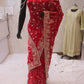“Royal Elegance Fendi Fabric Saree in Raspberry Sorbet”