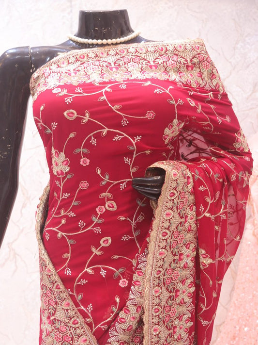 “The Raspberry Sorbet” Premium Designer Saree