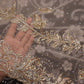 "The Champagne Gold" Designer Net Saree with Heavy Zardozi