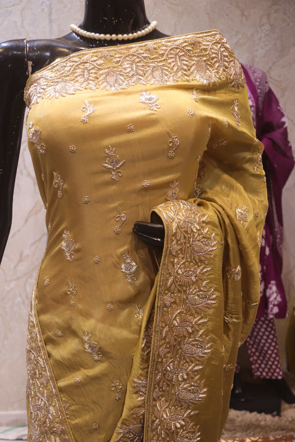 "The Antique Gold" Premium Luxurious Handcrafted Saree