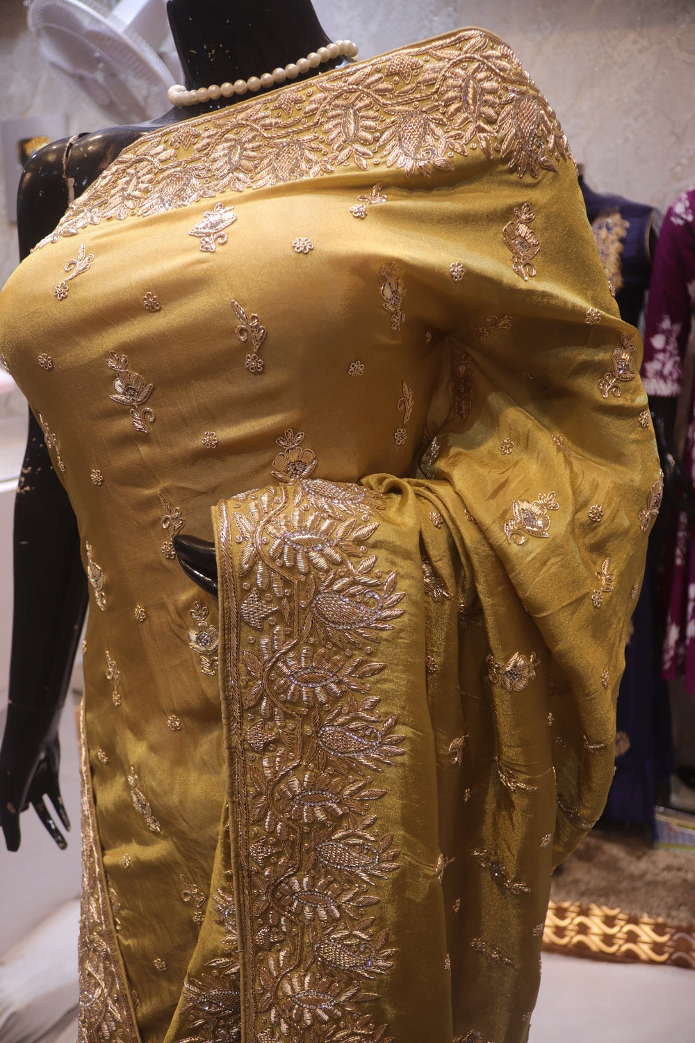 "The Antique Gold" Premium Luxurious Handcrafted Saree