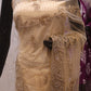 "The Champagne Gold" Designer Net Saree with Heavy Zardozi