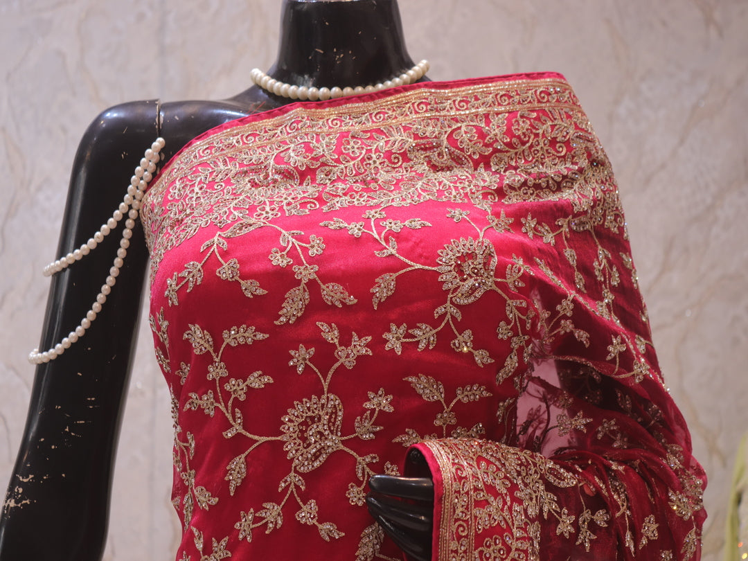 “The Pink Splash” Premium Designer Saree