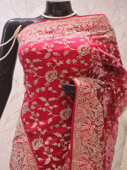 “The Pink Splash” Premium Designer Saree
