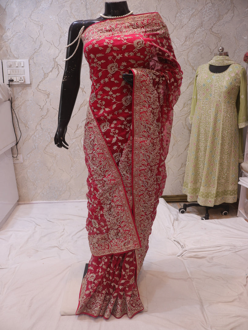 “The Pink Splash” Premium Designer Saree