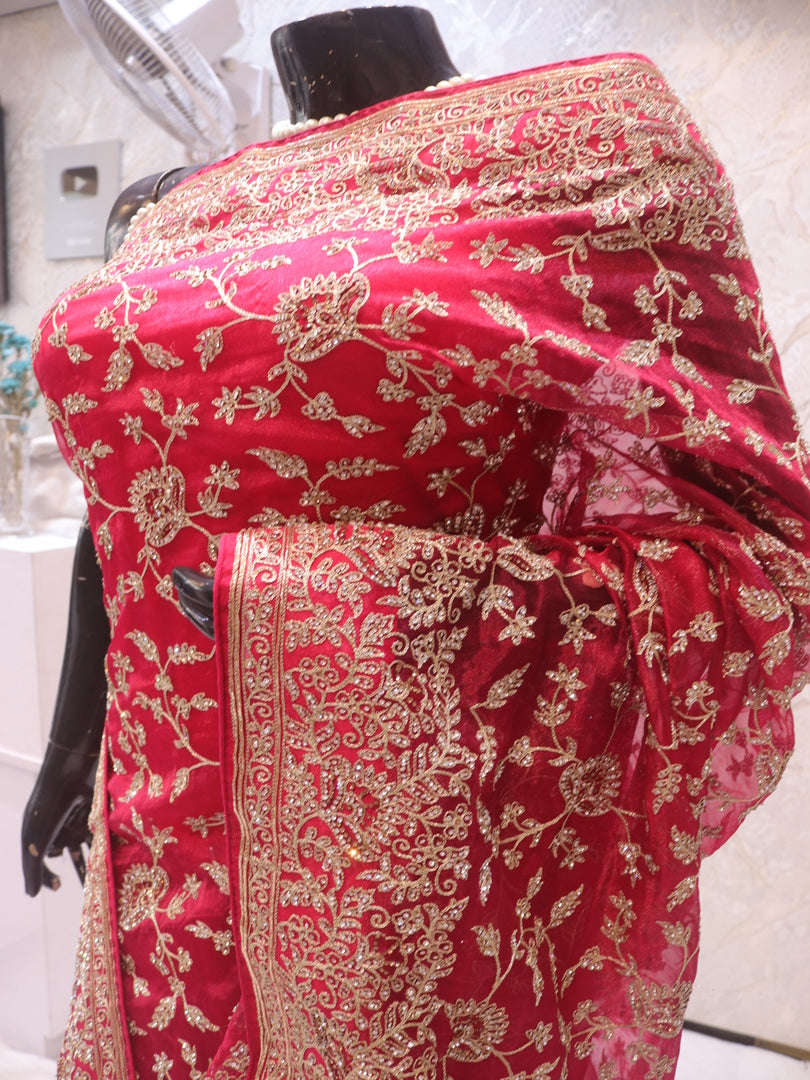 “The Pink Splash” Premium Designer Saree