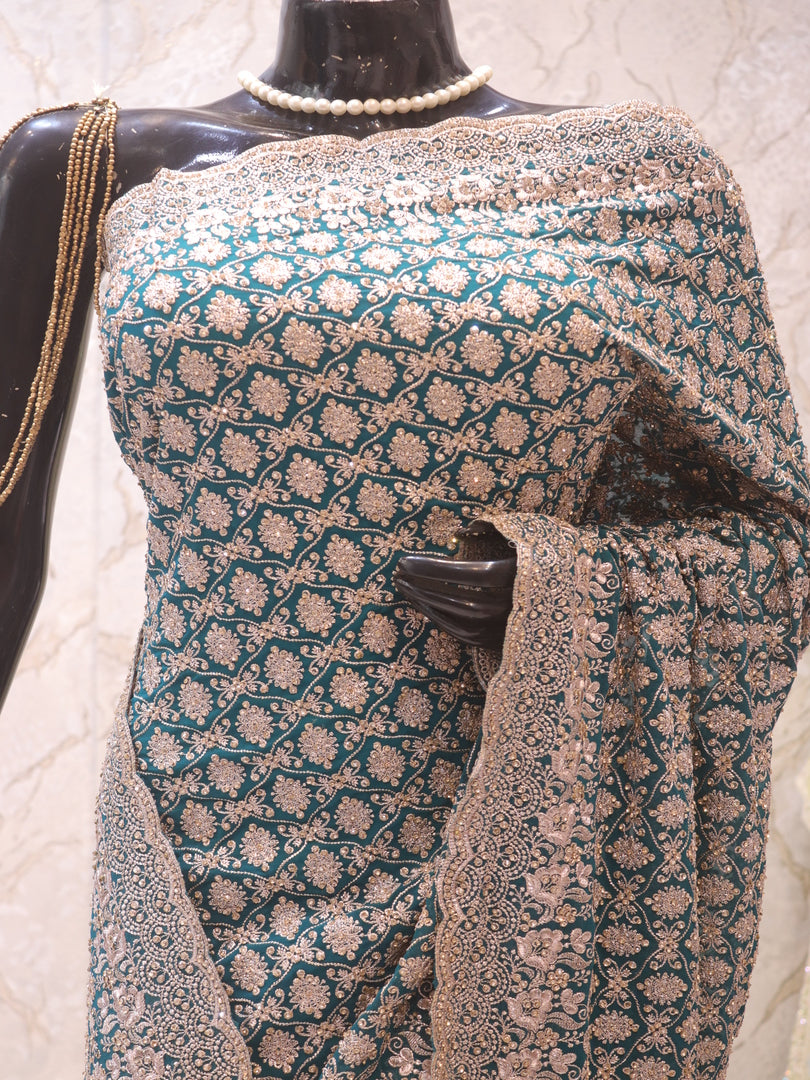 “The Cerulean Blue” Premium Designer Saree