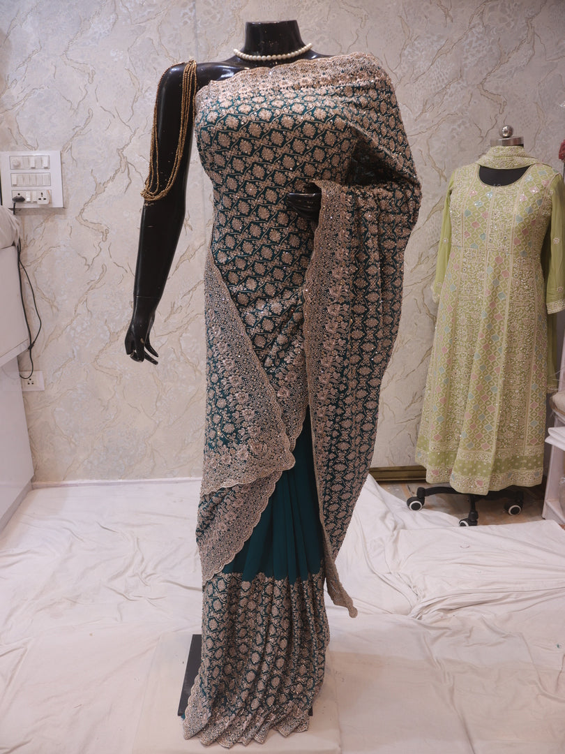 “The Cerulean Blue” Premium Designer Saree