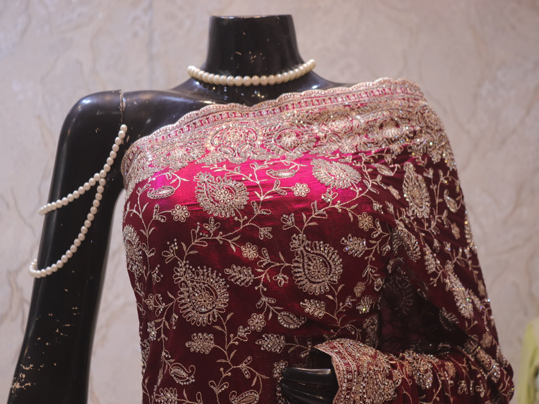 “The Mulberry Splash” Premium Designer Saree