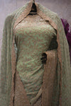 "The Pistachio Green" Premium Designer Saree with Stunning Veil