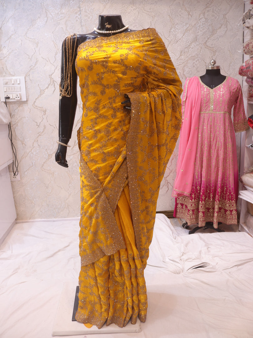 “The Sunflower Yellow "Premium Designer Saree