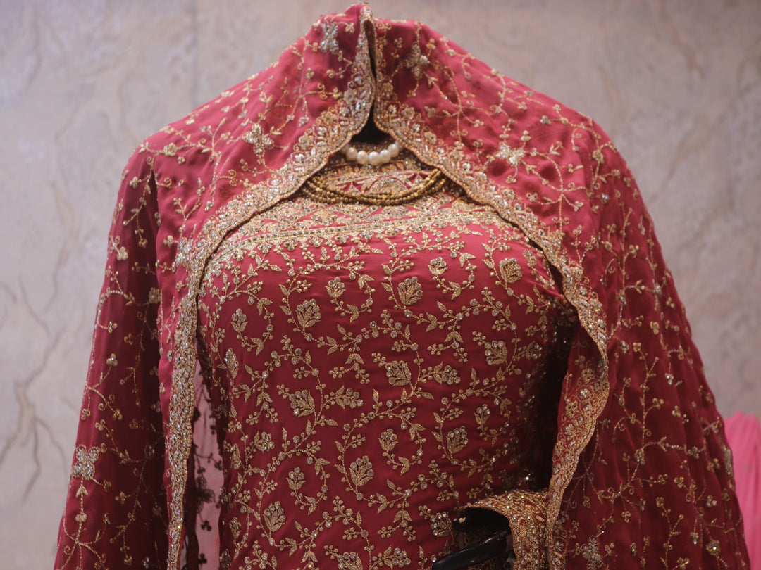 “The Salmon Pink” Premium Designer Saree with Veil