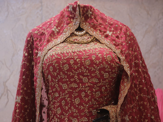 “The Salmon Pink” Premium Designer Saree with Veil