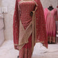 “The Salmon Pink” Premium Designer Saree with Veil