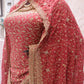 “The Salmon Pink” Premium Designer Saree with Veil