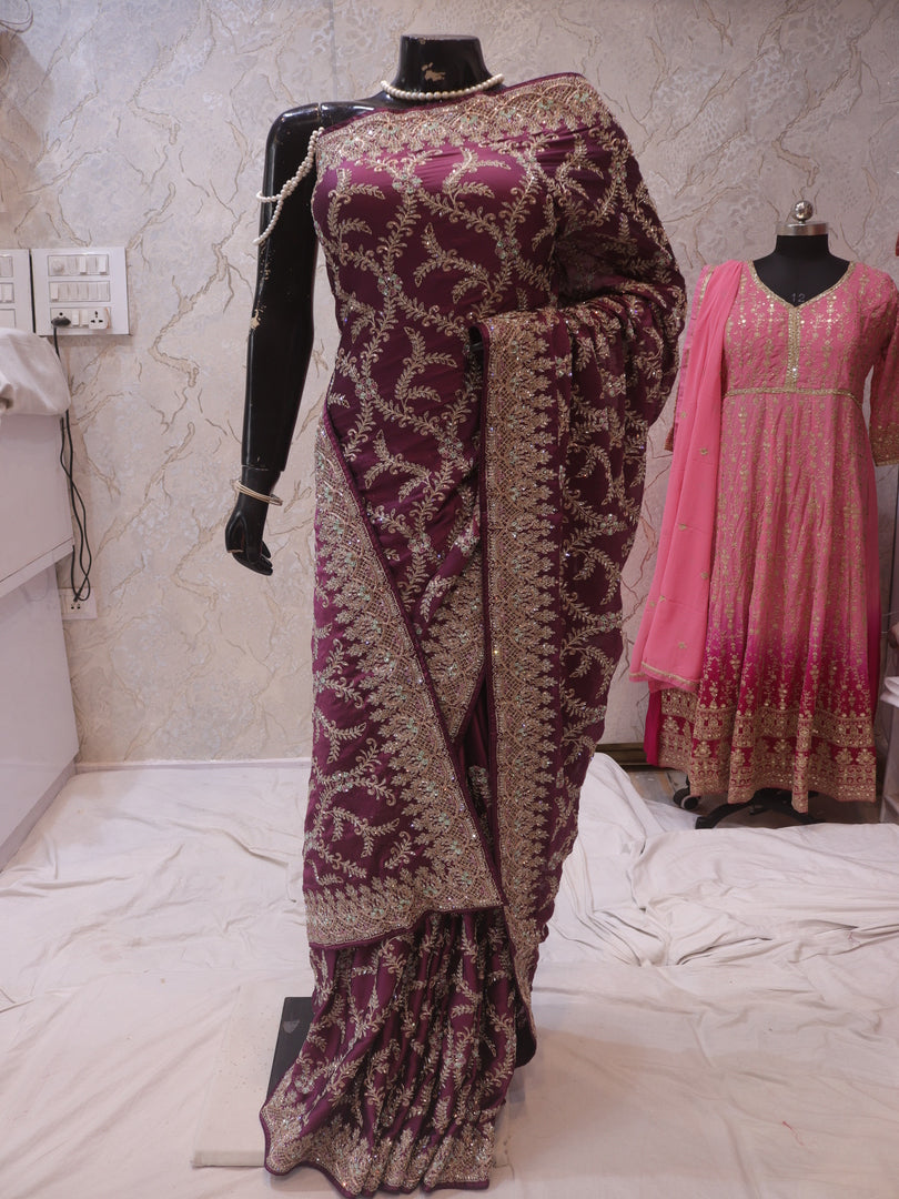 “The Royal Purple” Premium Designer Saree