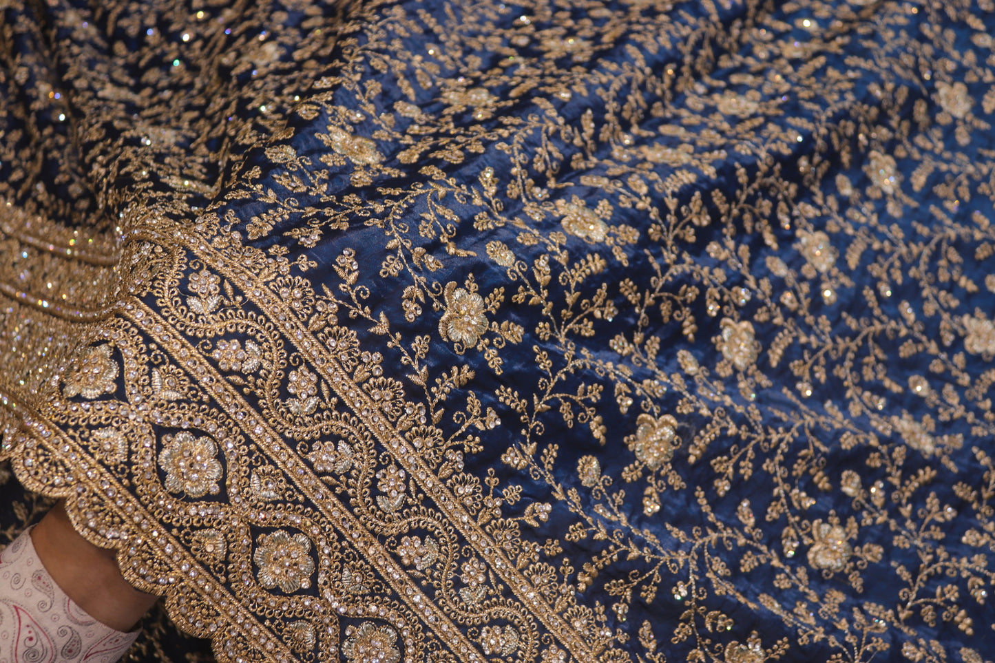 "The Aquamarine Blue" Premium Grand Wedding Saree with Veil