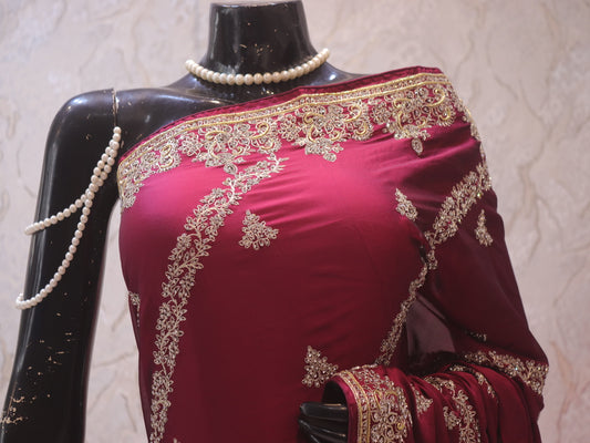 “The Rose Wine” Premium Designer Saree