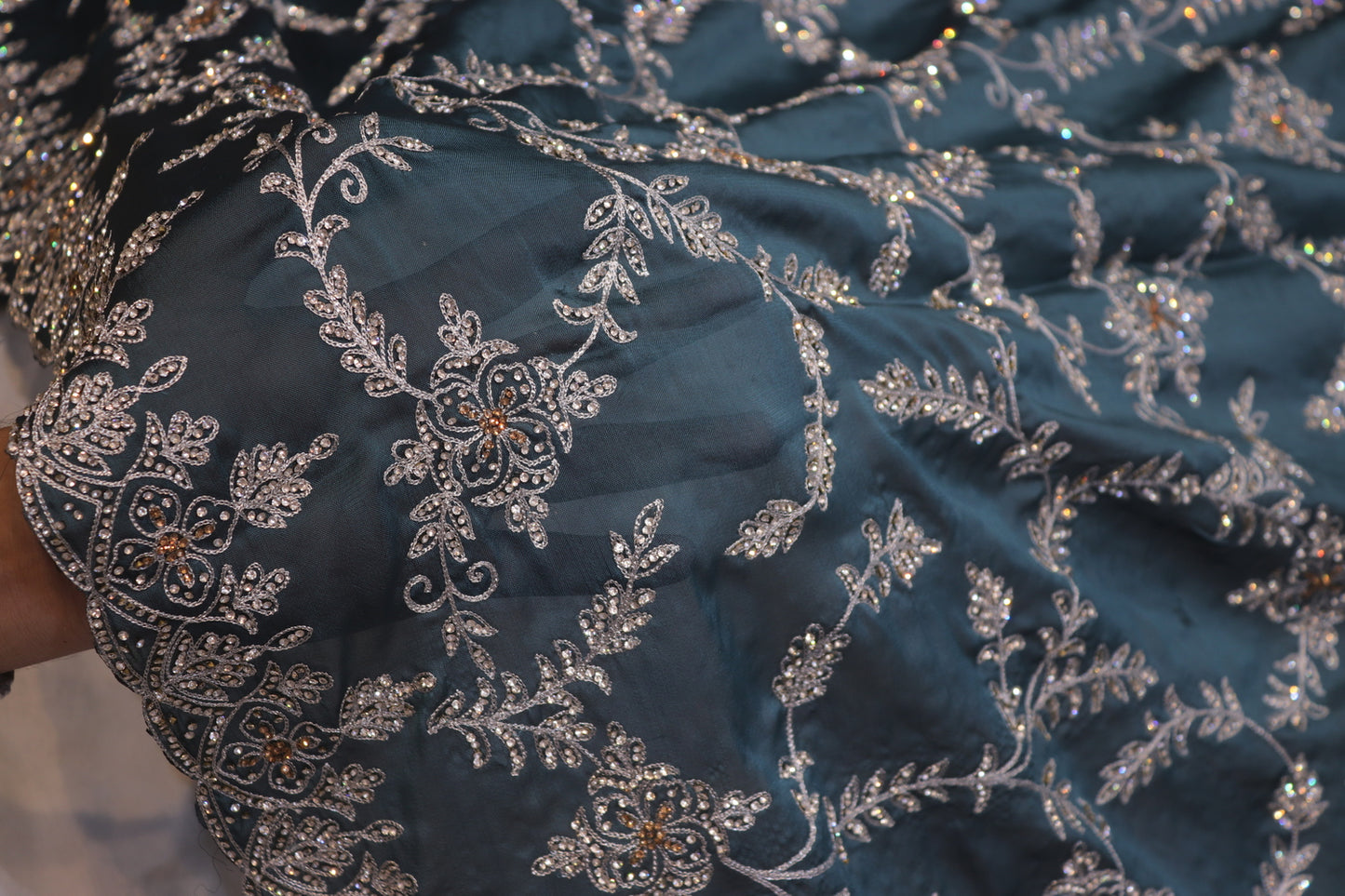 “The Columbia Blue” Premium Designer Saree
