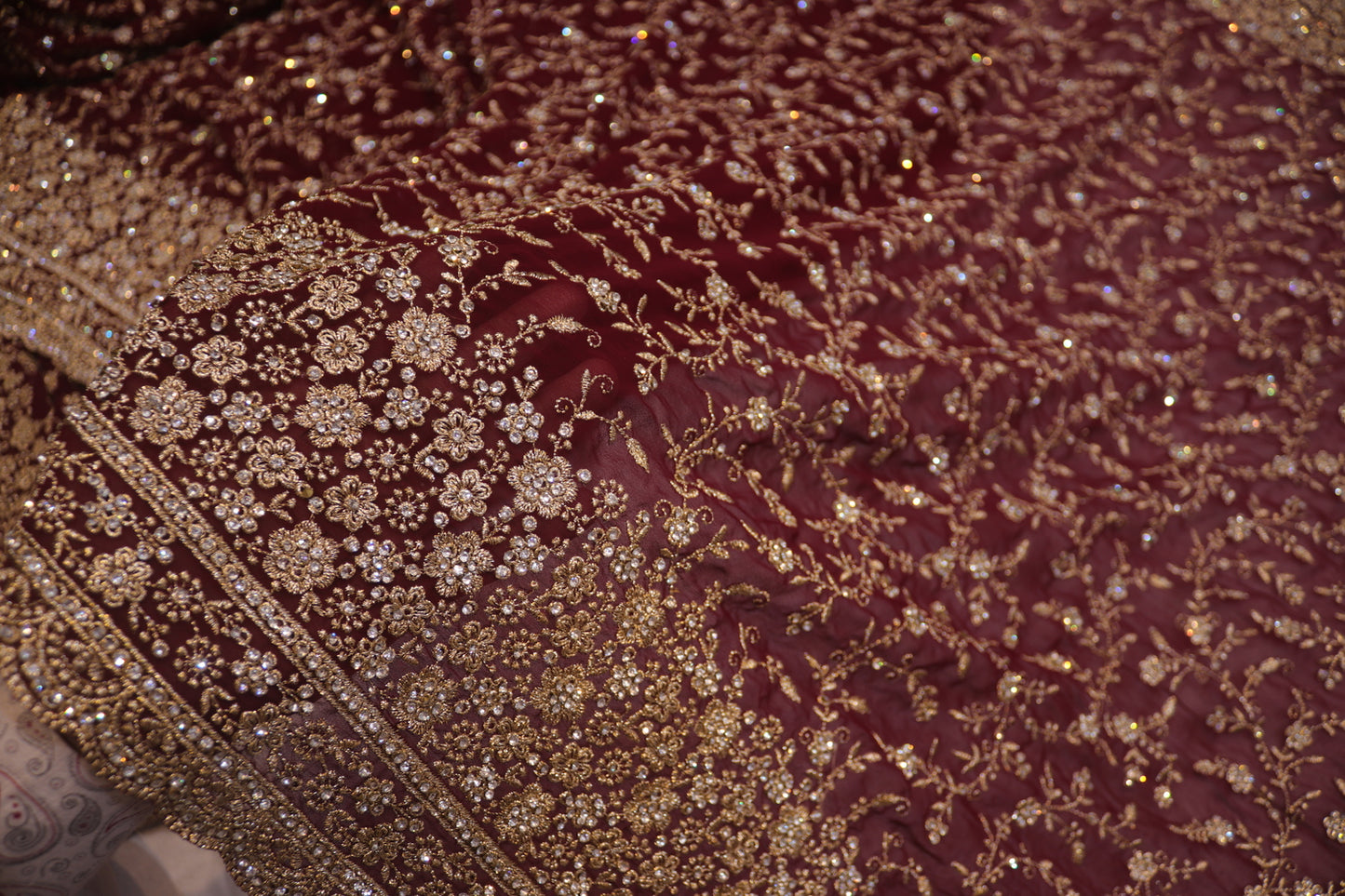 "The Dark Burgundy" Vol 3 Bridal Saree with Veil