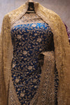 "The Aquamarine Blue" Premium Grand Wedding Saree with Veil