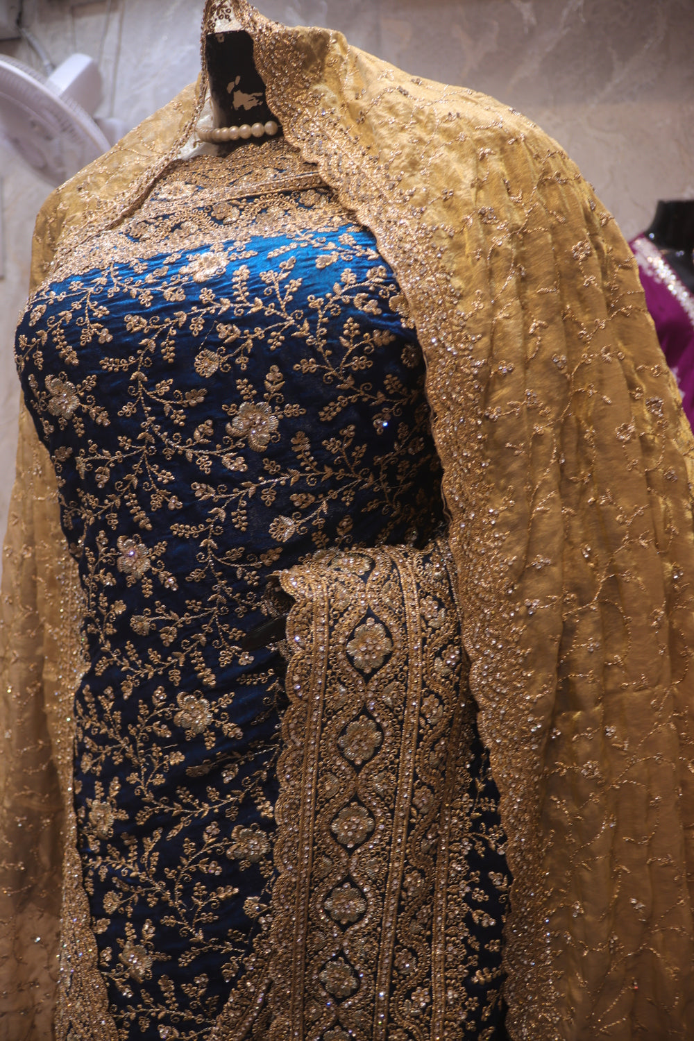 "The Aquamarine Blue" Premium Grand Wedding Saree with Veil
