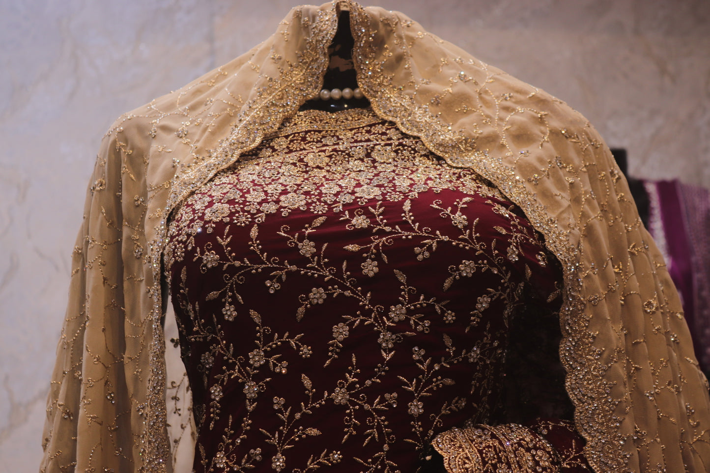 "The Dark Burgundy" Vol 3 Bridal Saree with Veil
