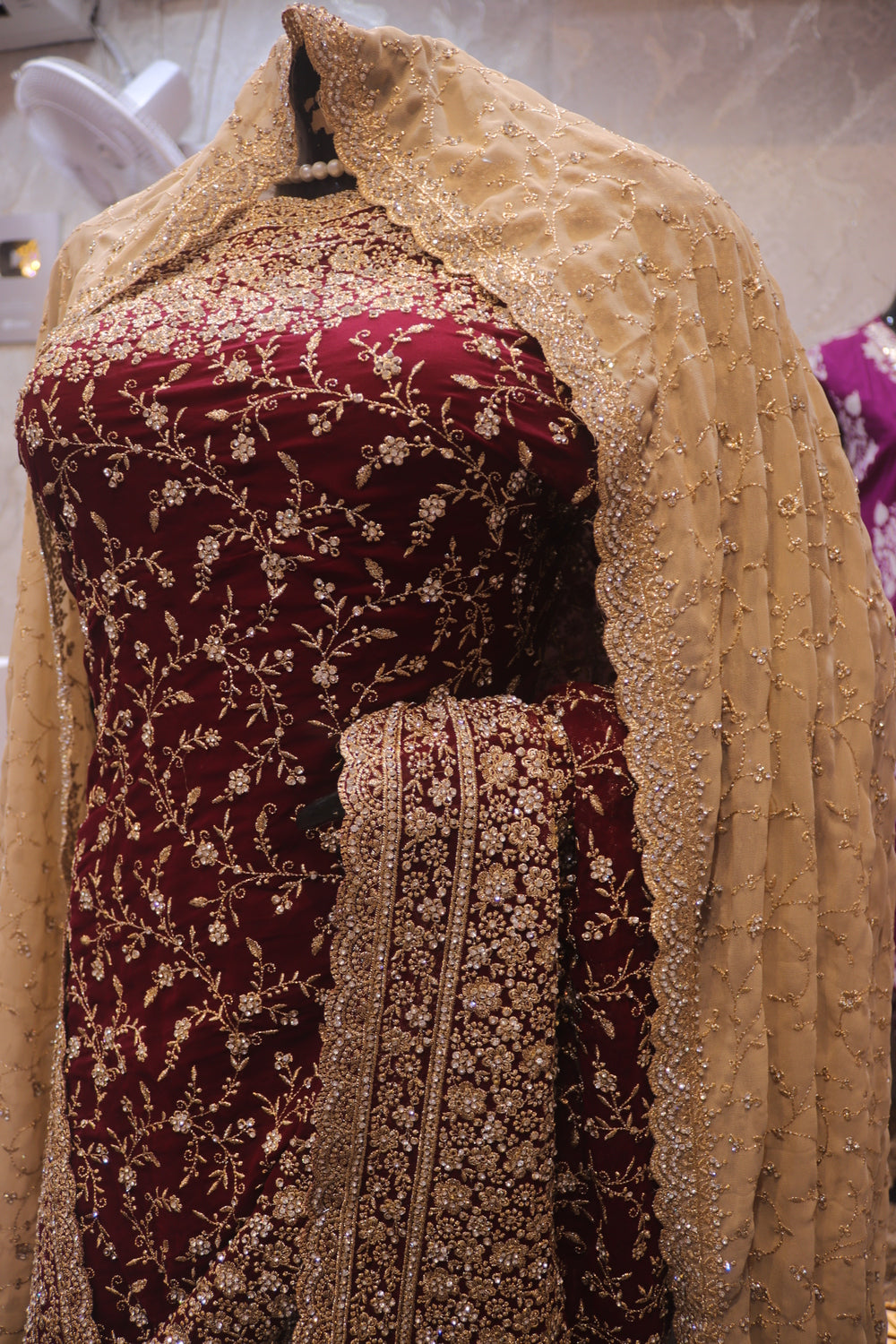 "The Dark Burgundy" Vol 3 Bridal Saree with Veil