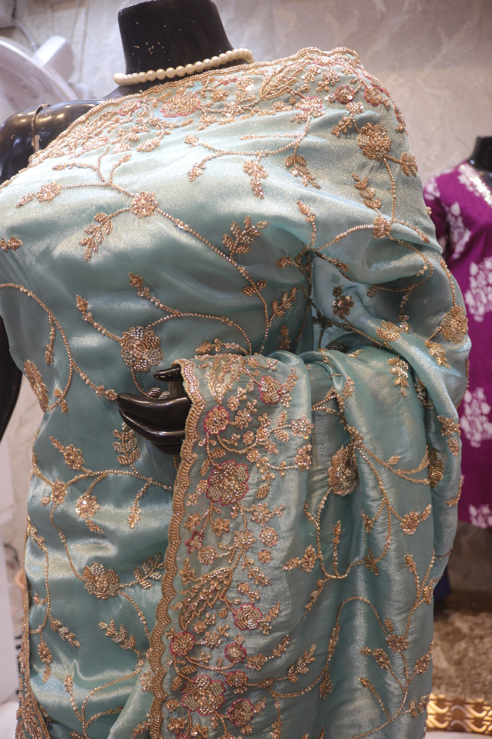 "The Ice Blue" Premium Designer Saree