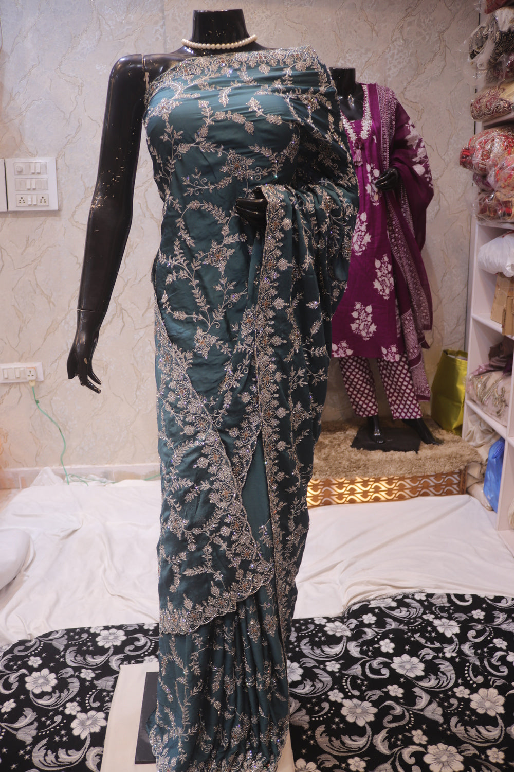 “The Columbia Blue” Premium Designer Saree