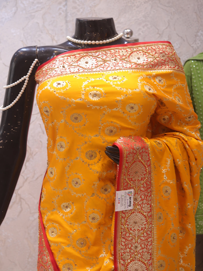 “The Golden Yellow” Premium Banarasi Silk Saree