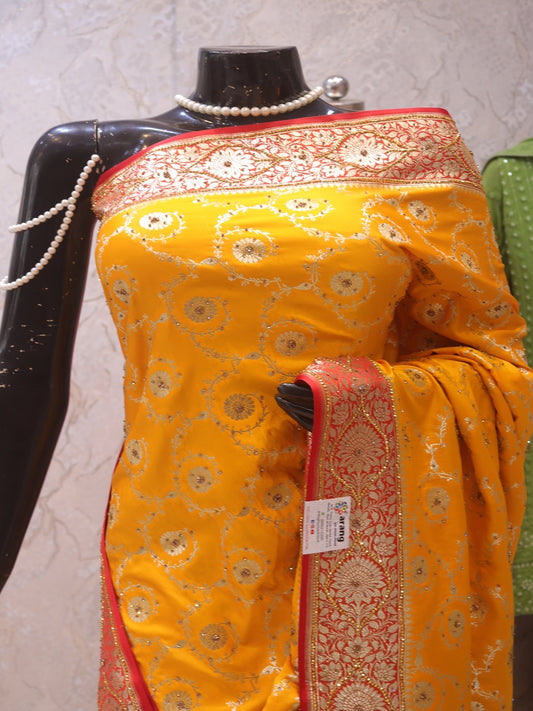 “The Golden Yellow” Premium Banarasi Silk Saree