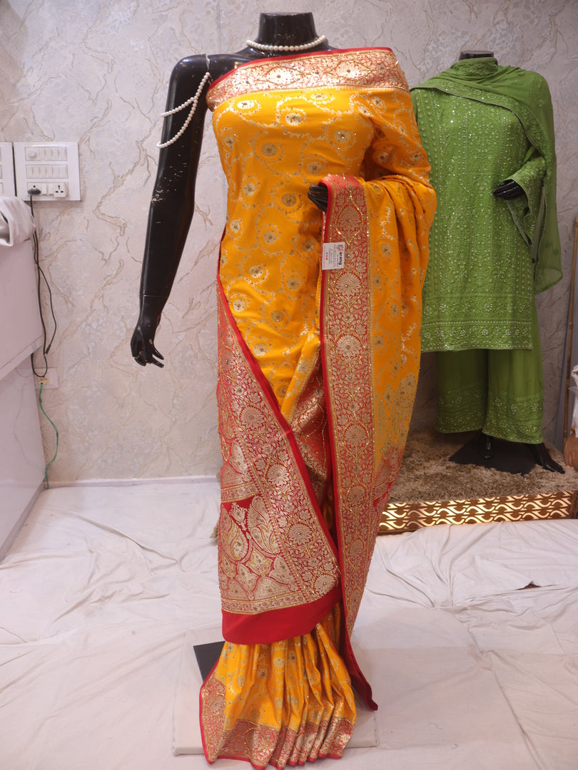 “The Golden Yellow” Premium Banarasi Silk Saree