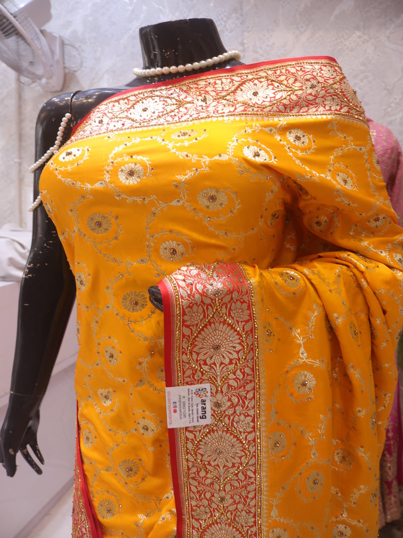 “The Golden Yellow” Premium Banarasi Silk Saree