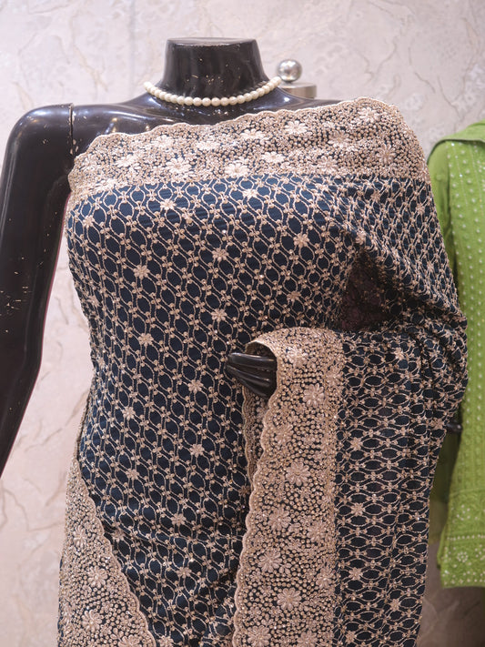 “The Teal Blue” Premium Designer Saree
