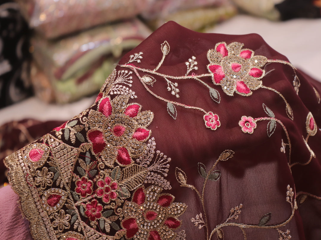 “The True Garnet” Premium Designer Saree