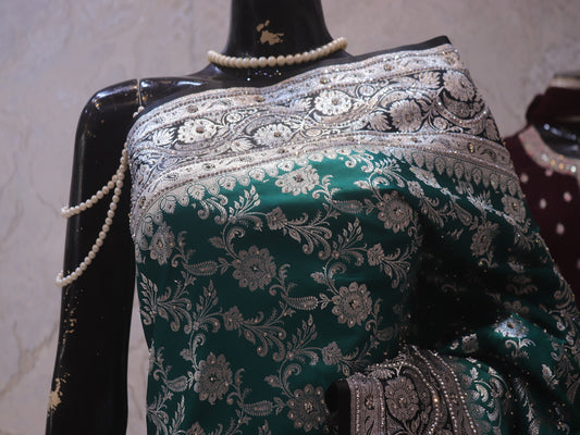 “The Persian Green” Premium Banarasi Silk Saree
