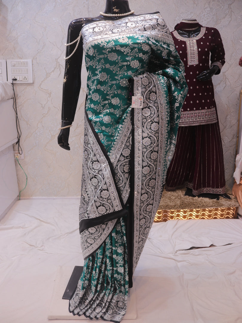 “The Persian Green” Premium Banarasi Silk Saree