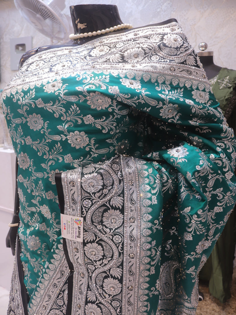 “The Persian Green” Premium Banarasi Silk Saree