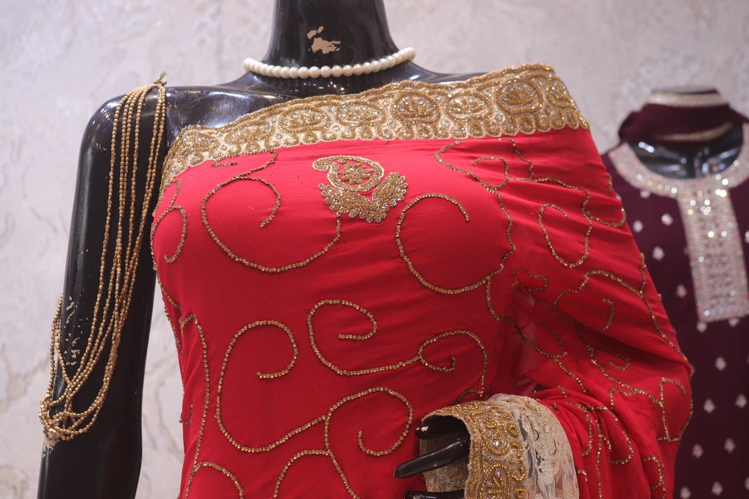“The Stunning Red” Premium Designer Saree