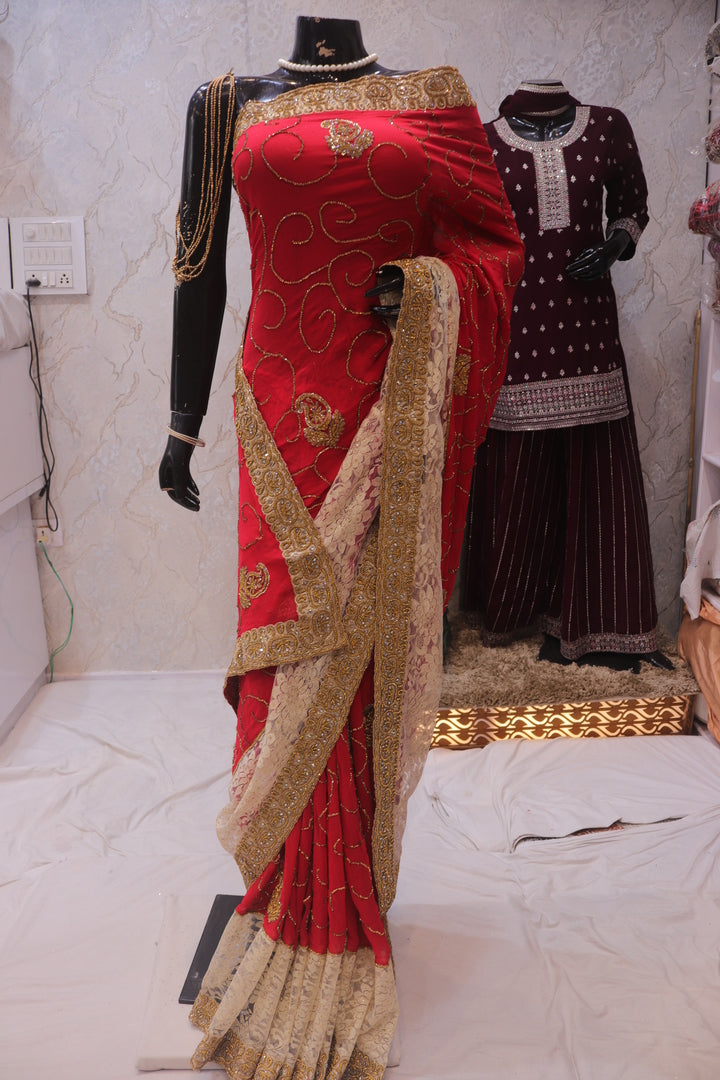 “The Stunning Red” Premium Designer Saree