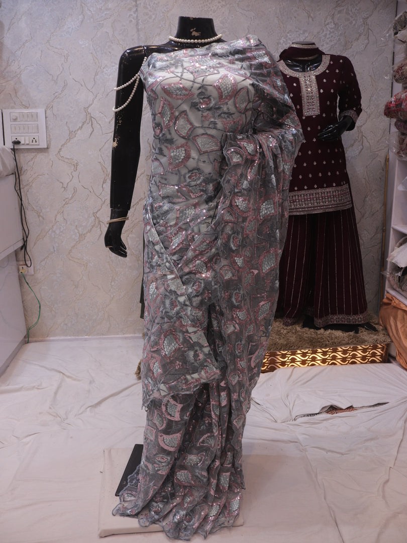 “The Pastel Blue” Premium Designer Saree