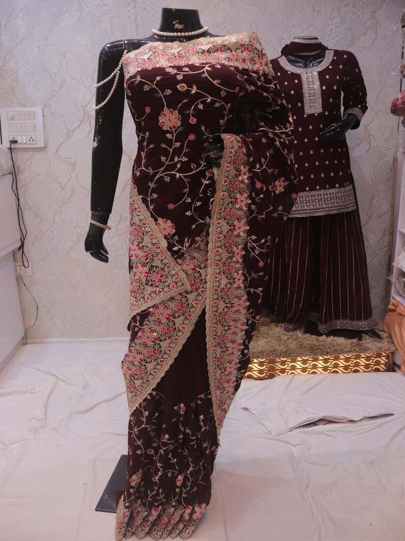 “The True Garnet” Premium Designer Saree