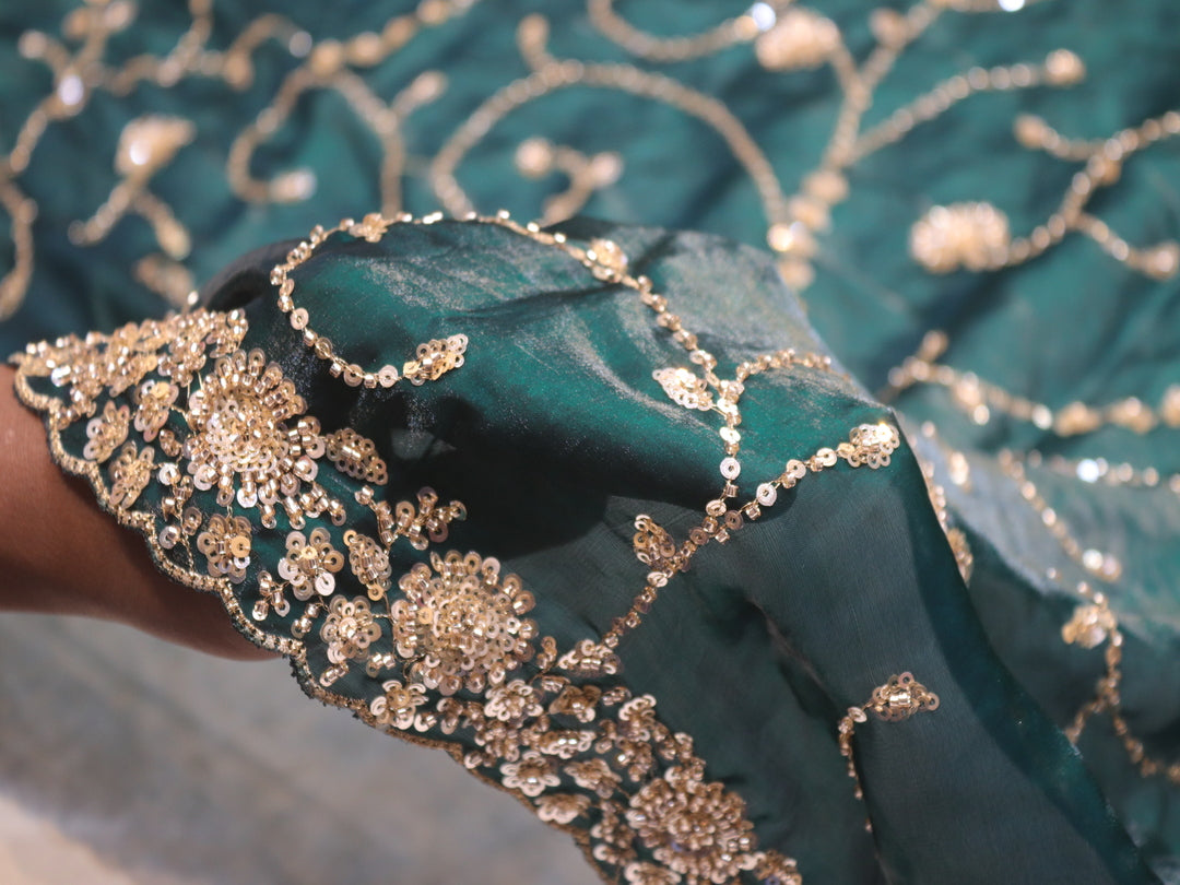 “The Emerald Green” Premium Designer Saree
